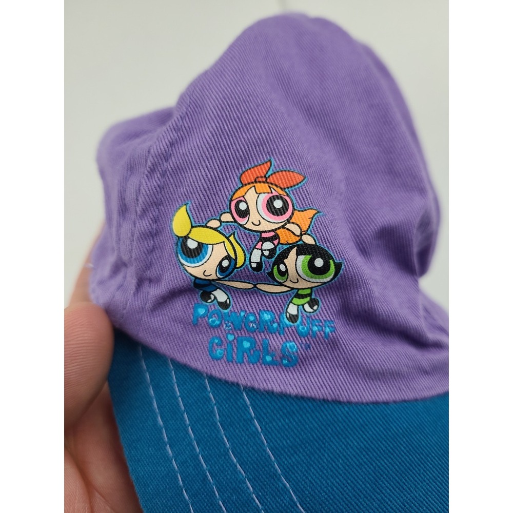 Vtg Powerpuff Girls Cartoon Network Embroidered Hat Purple Kids Youth 2002 Anime - Picture 3 of 10